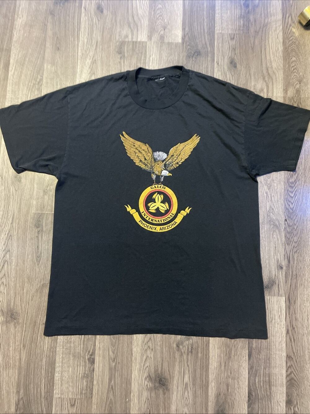 Vintage Galco International T Shirt Black XL Single Stitch 90s Gun Promo Eagle